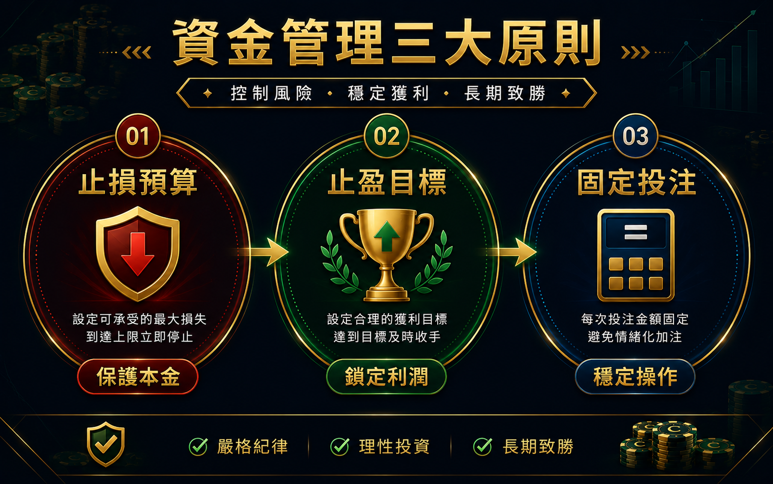 百家樂資金管理三大原則止損止盈固定投注單位