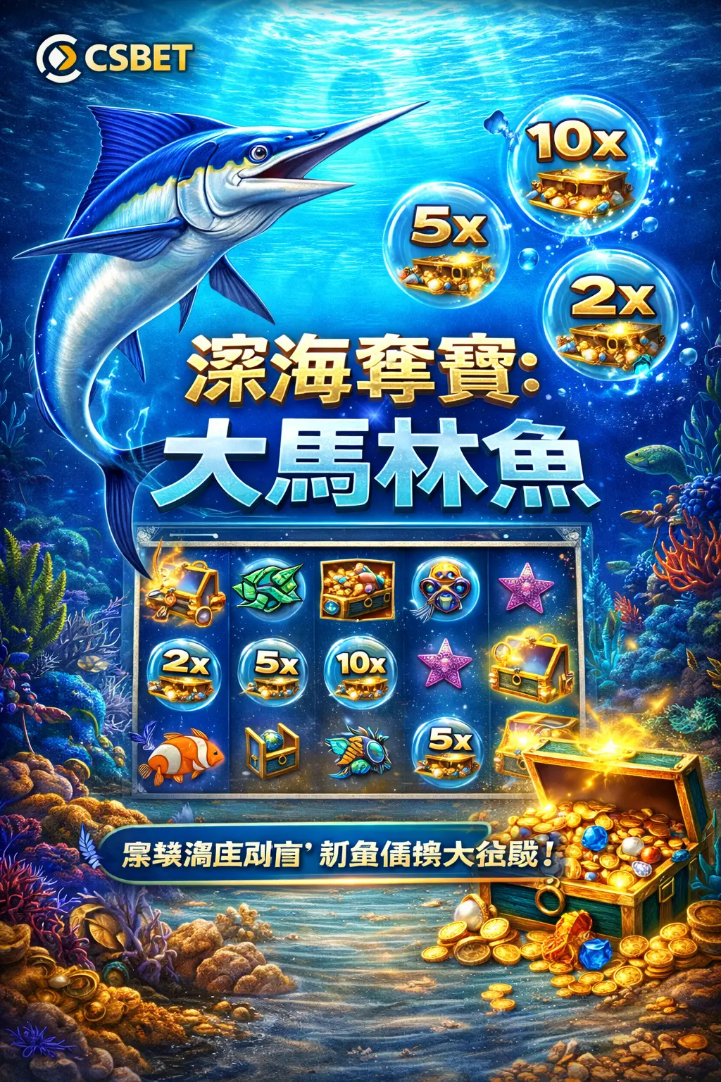 CSBET.VIP《深海奪寶：大馬林魚》完整介紹｜刺激海底捕魚遊戲推薦