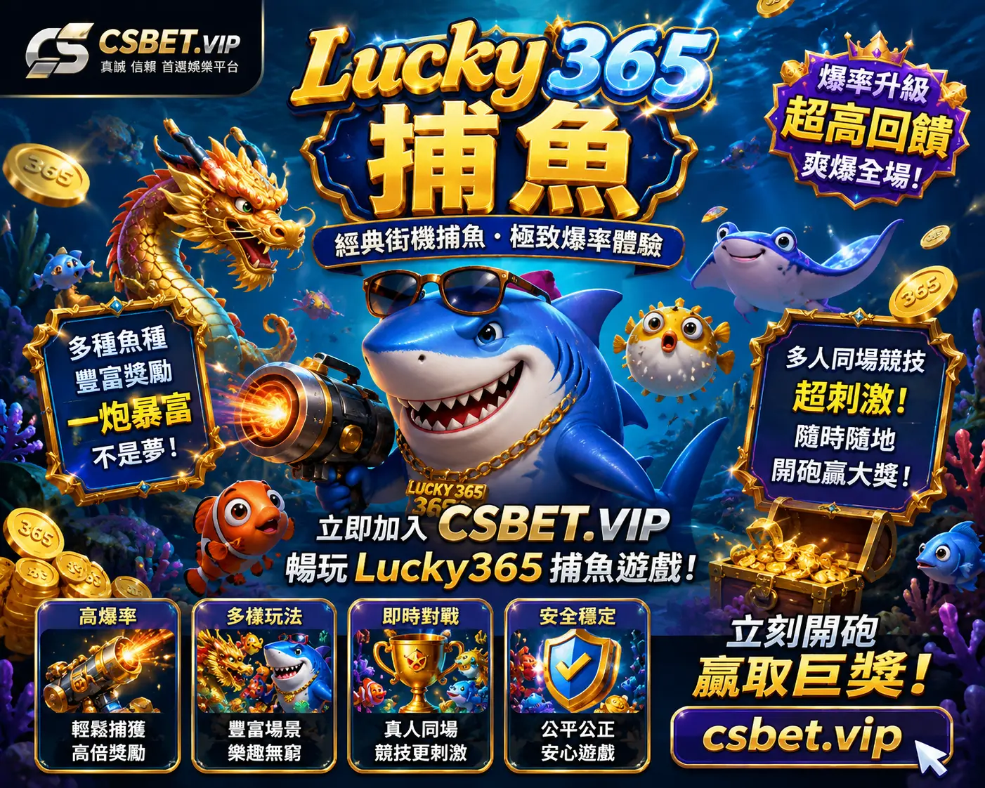 Lucky365捕魚｜2026 最新熱門捕魚遊戲完整攻略，高爆率玩法、特色魚種與贏分技巧一次了解