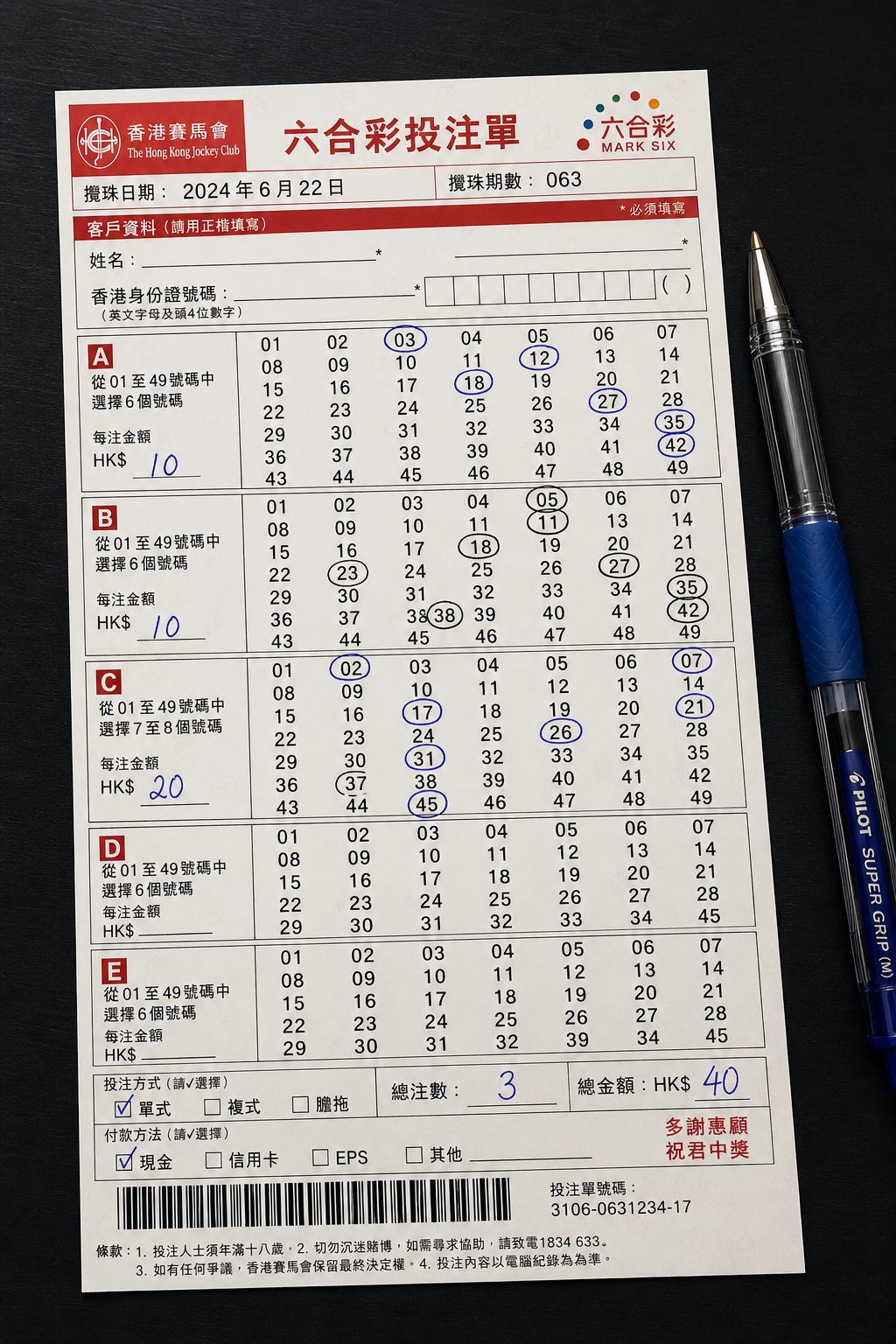 六合彩玩法單式複式膽拖孖寶