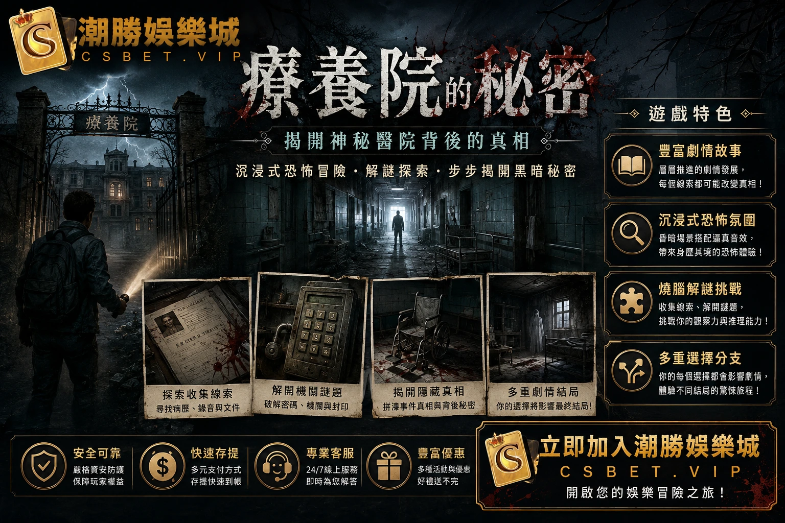 療養院的秘密｜揭開神秘醫院背後的真相，沉浸式恐怖冒險盡在 CSBET