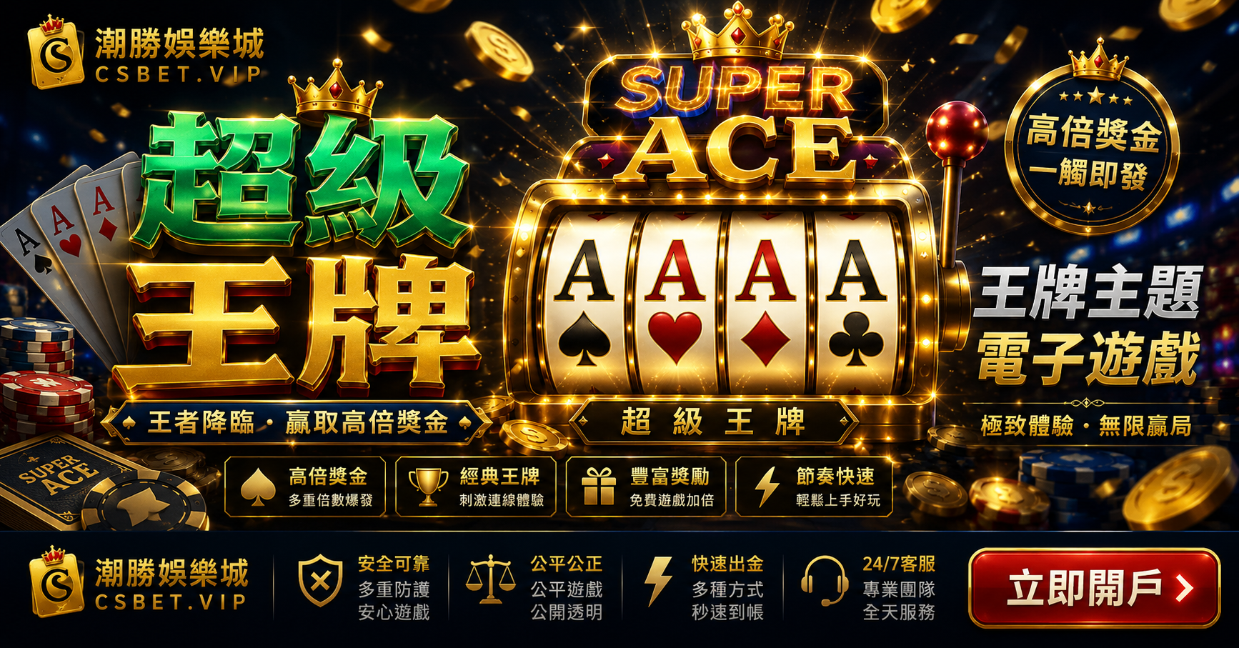 超級王牌完整介紹｜王牌主題電子遊戲玩法攻略喺CSBet體驗