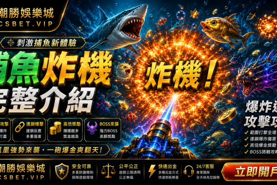 捕魚炸機完整介紹爆炸連鎖攻擊海底世界六大魚種CSBet潮勝娛樂城